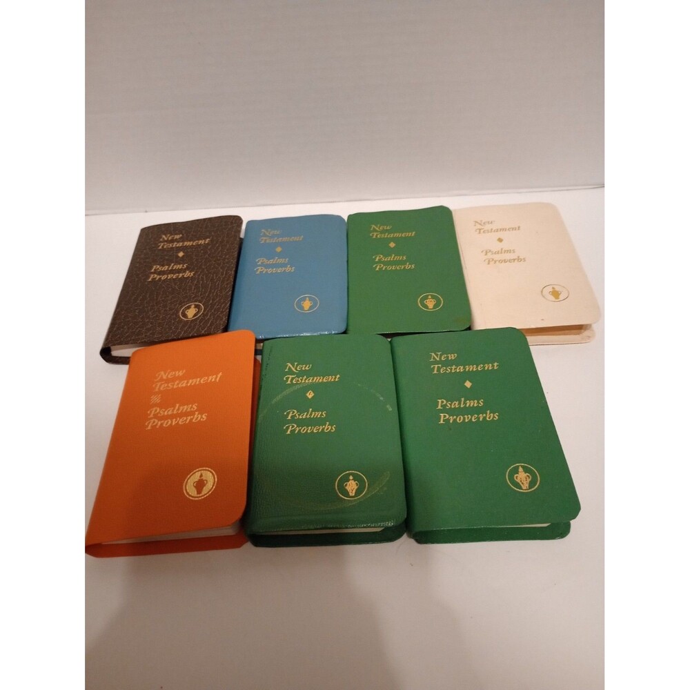 Lot of 7 Mini Pocket Bibles Gideons International New Testament and Other